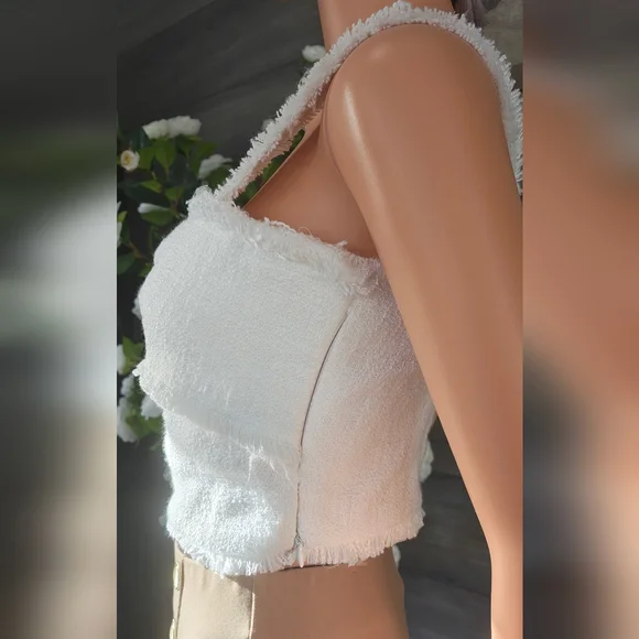 Endless Rose White Tweed Top - Picture 3 of 5